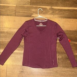 Aeropostale Deep Purple V-Neck Long Sleeve Blouse